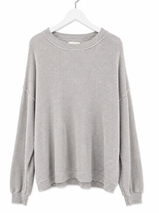 aerie Tops - Aerie Light Gray Waffle Knit Sweater
